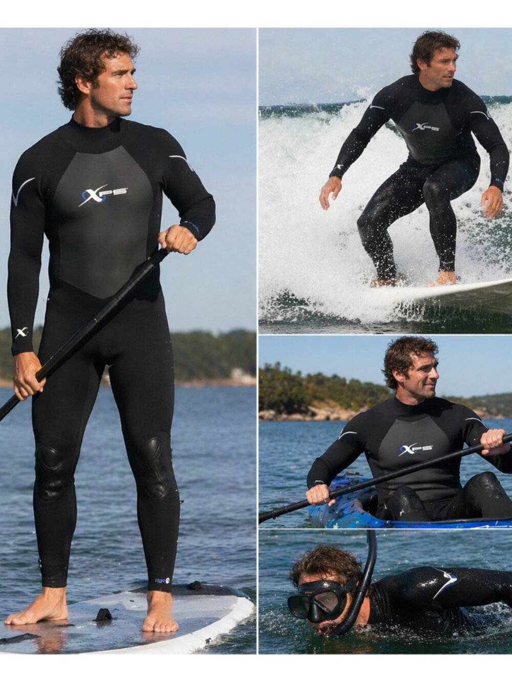 Bass Pro Shop XPS Men's XXXL Full Wetsuit Black Neoprene Front Zip Flex NWT